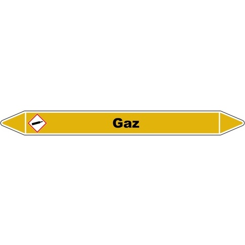 Marqueur tuyauterie - Gaz - Vinyle laminé NFX 08-105 - NFX 08-105