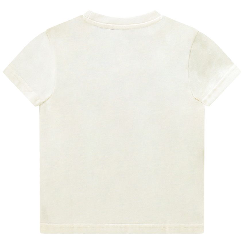 T-shirt manches courtes print fantaisie pour garçon - Ecru