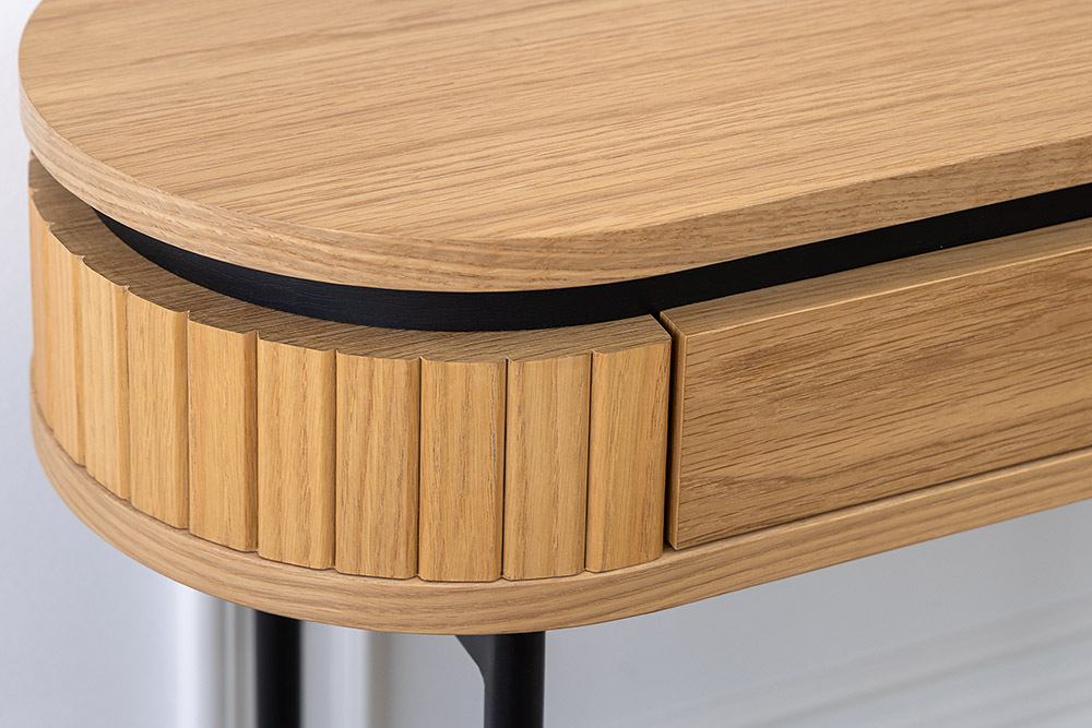 Moderner Schreibtisch ATELIER 120cm natur Eiche Konsolentisch schwarz mit Schublade