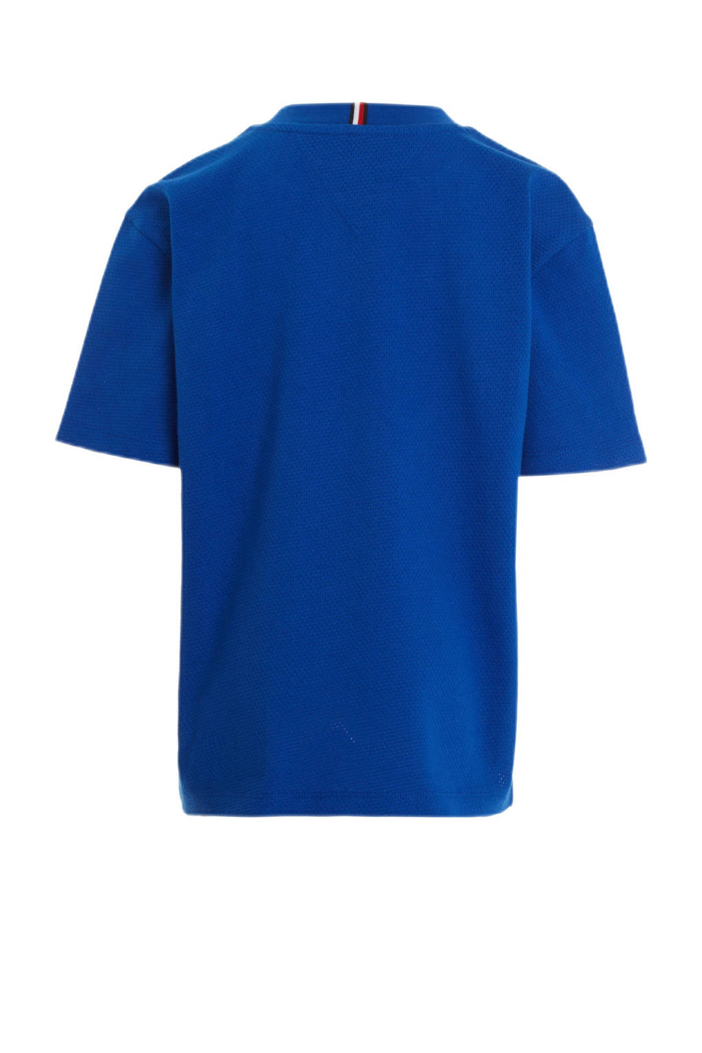 Tommy Hilfiger T-shirt met tekst helderblauw/wit
