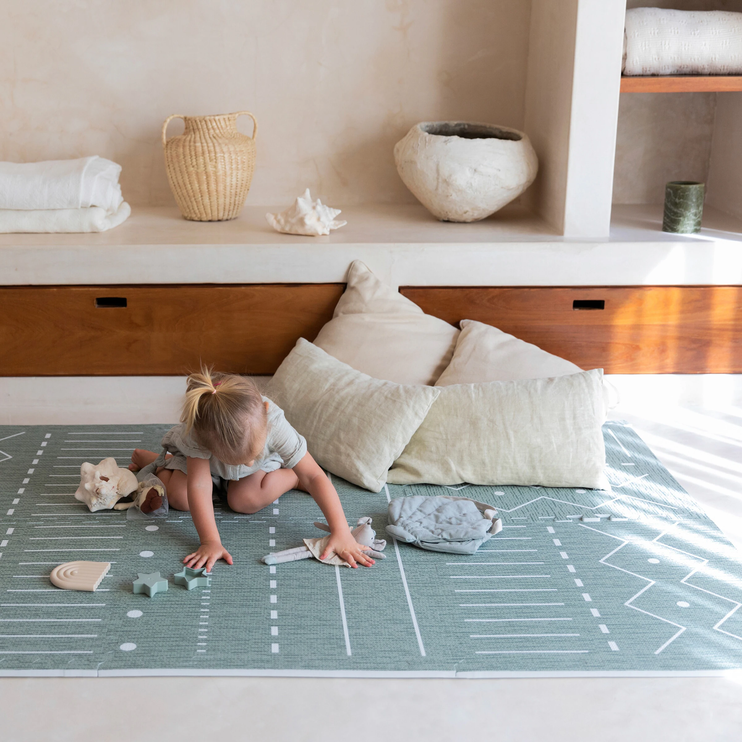 toddlekind Puzzle-Spielmatte Premium grün - Berber Moss