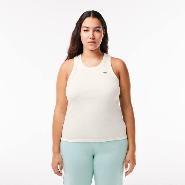 Débardeur femme Lacoste slim fit en coton biologique T-Shirts - Blanc - Lacoste - Femme
