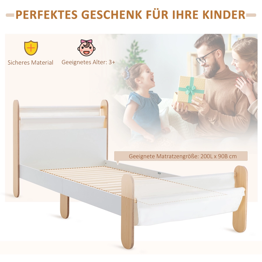 HOMCOM Kinderbett mit Kinderfreundlichem Design bunt