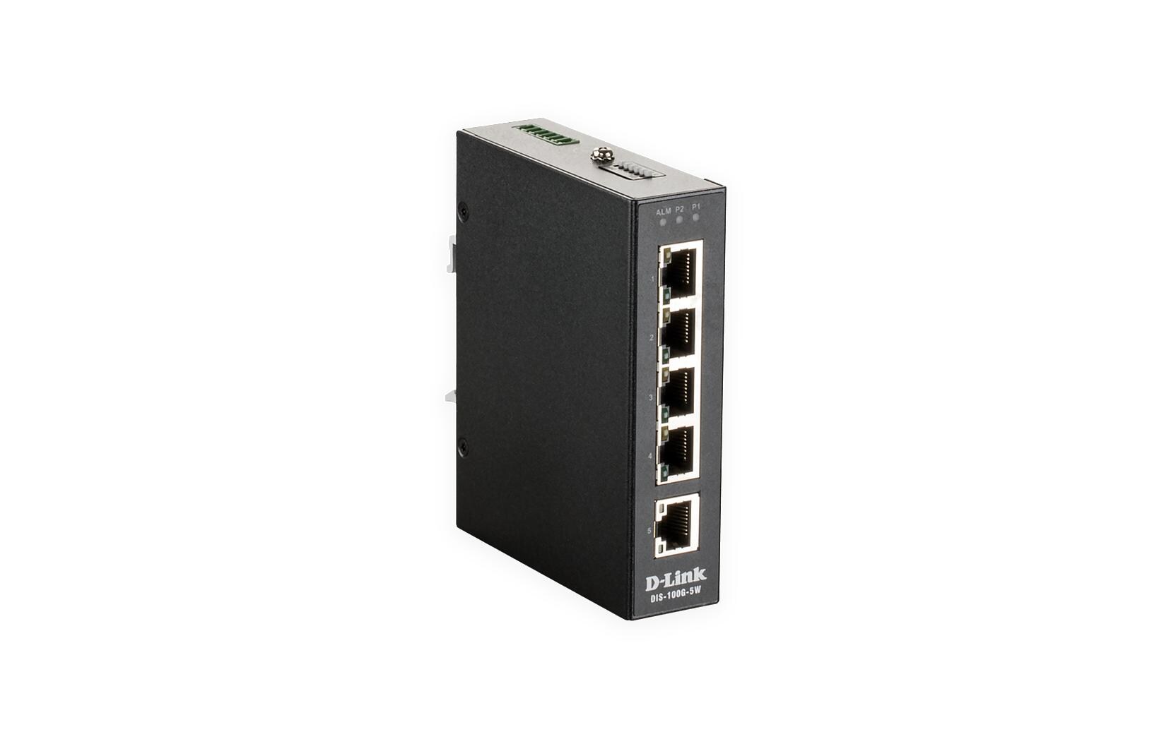 Rail Switch DIS-100G-5W 5 Port<br>Inustrial Unmanaged Switch