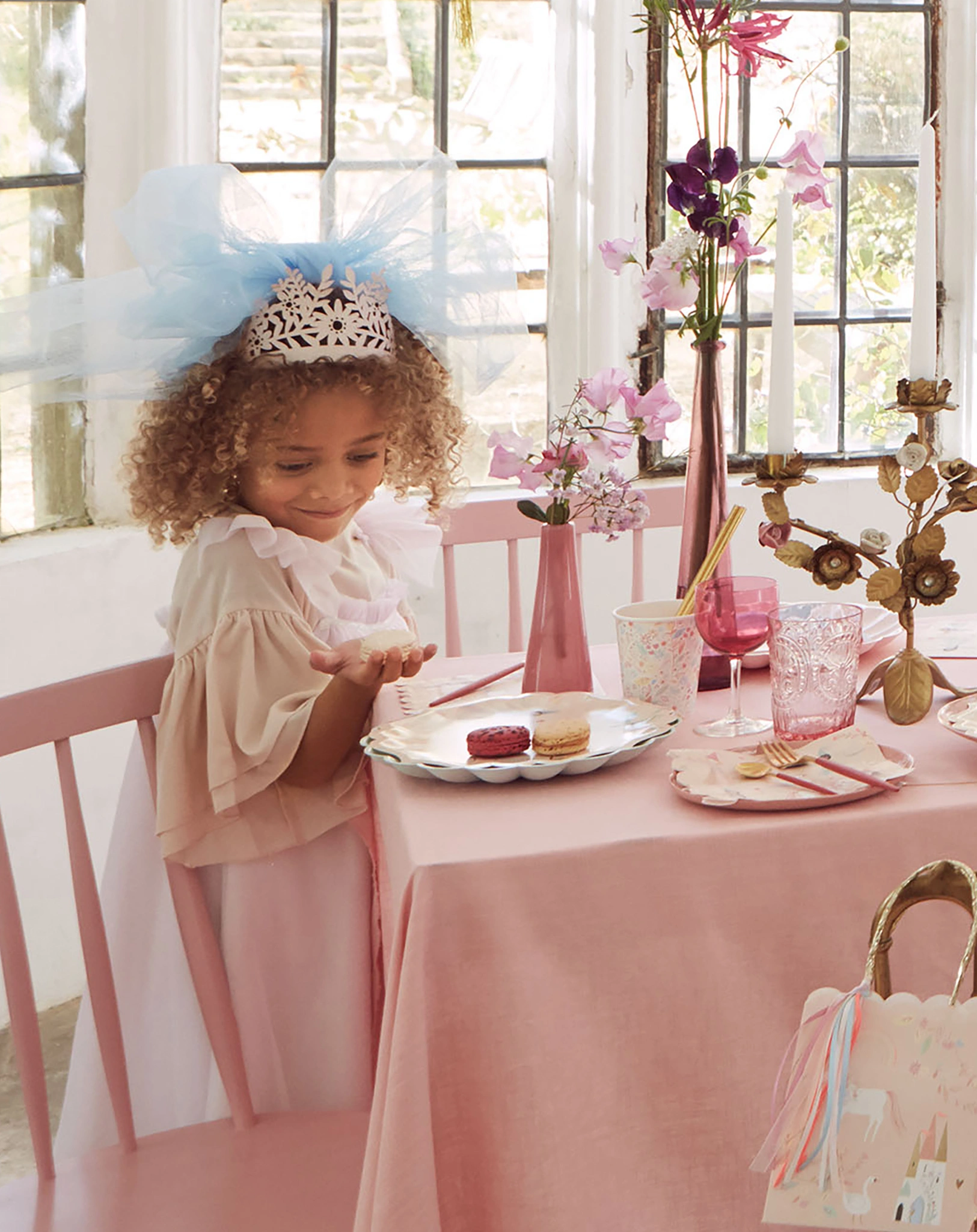 Party-Hüte PINK CROWN 8-teilig mit Glitzer in rosa