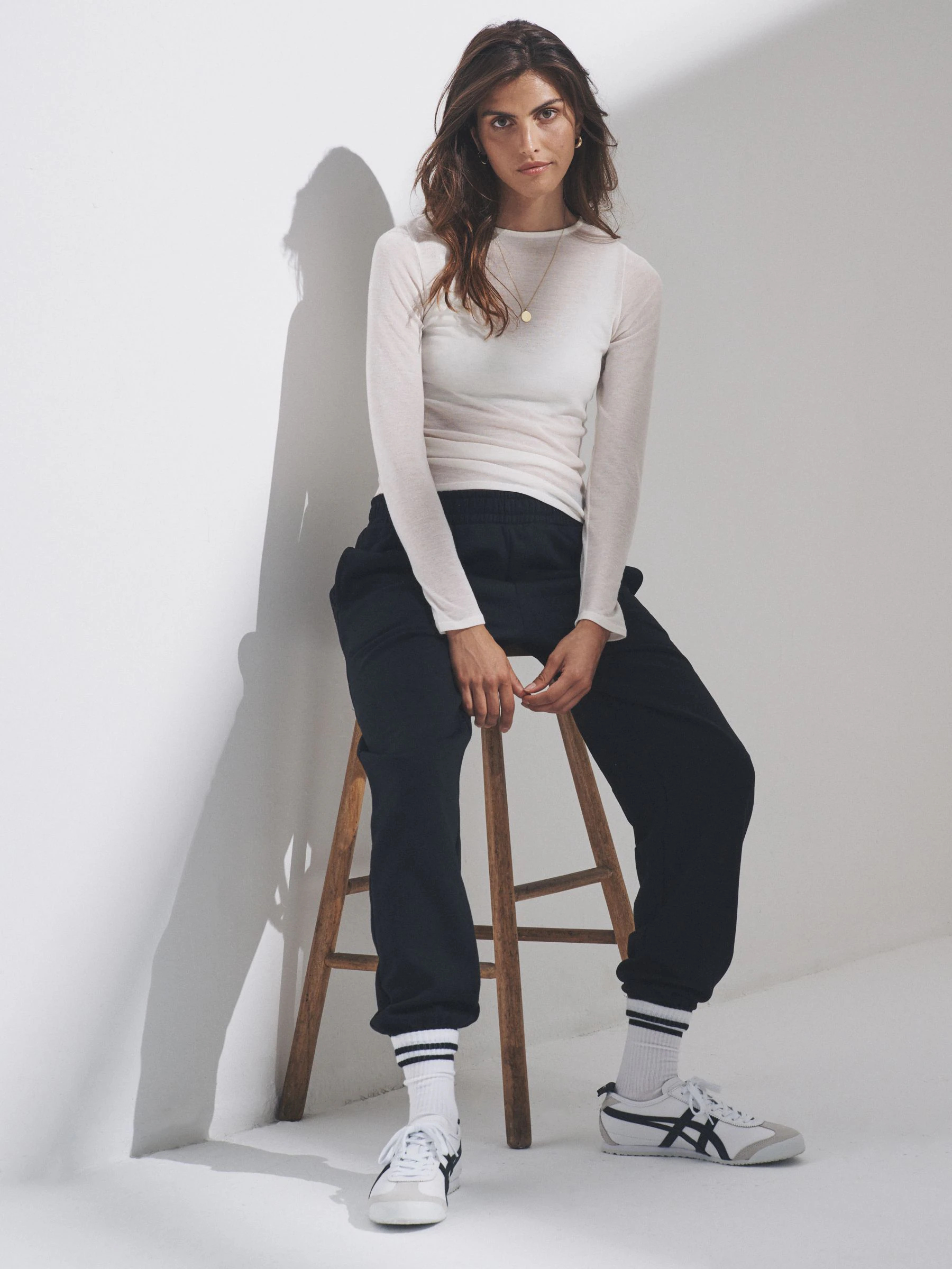 Crème/bruin/marineblauw - The Set 3 Pack Sheer Long Sleeve T-Shirts
