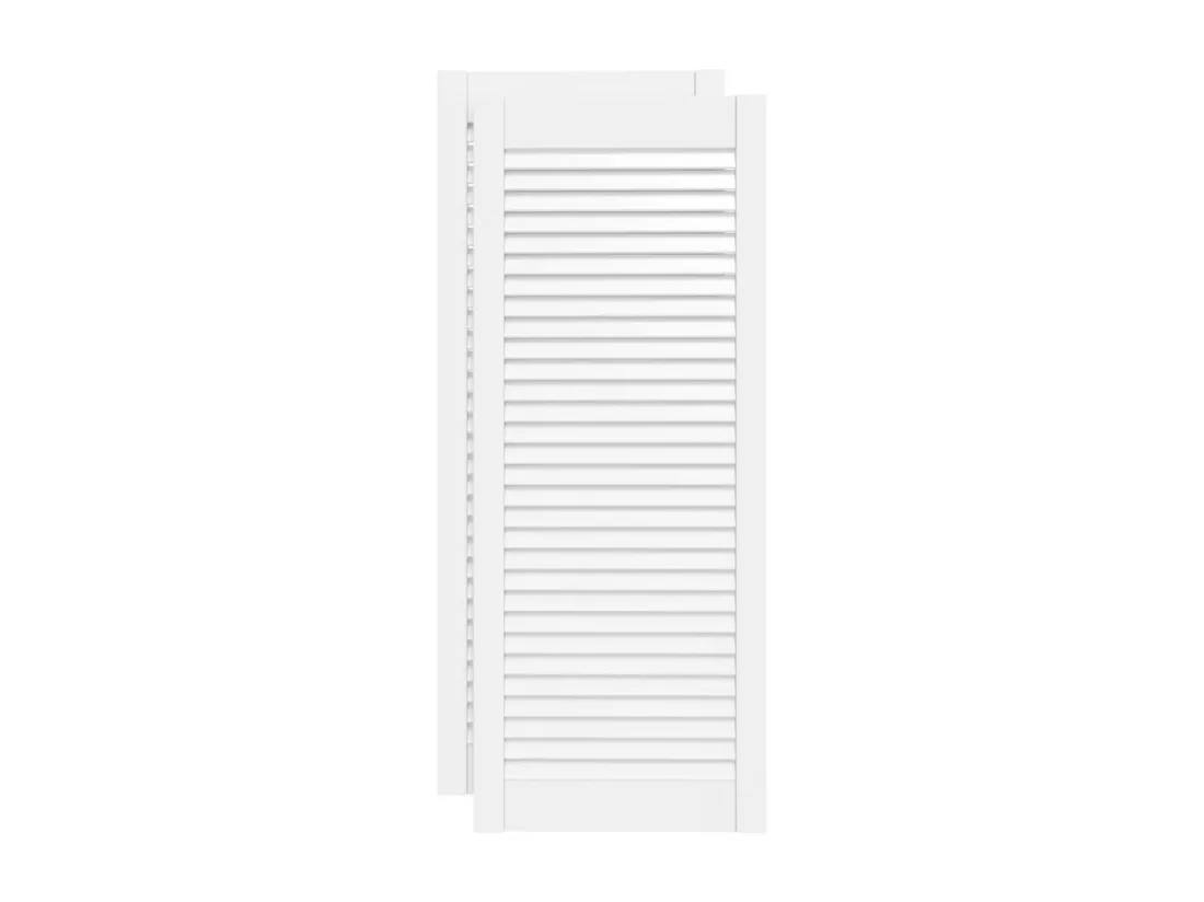 Portes d'armoire à persiennes 2pcs blanc 99,3x39,4cm pin massif
