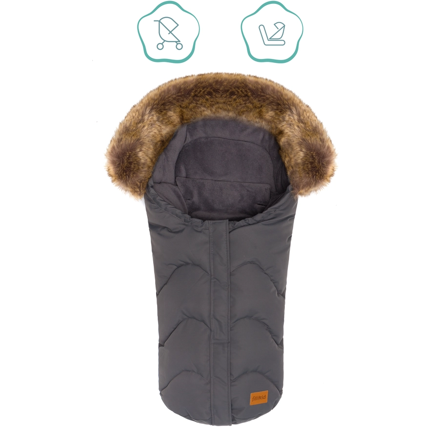 fillikid Winterfußsack Lhotse für Babyschale Grau