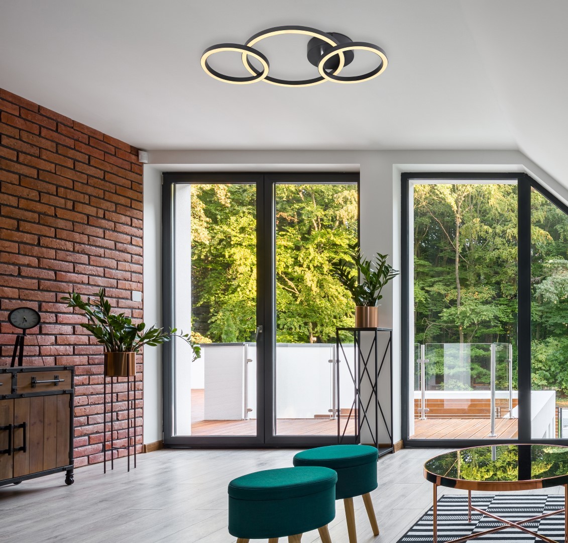 LED-Deckenleuchte - schwarz - 54,5 cm