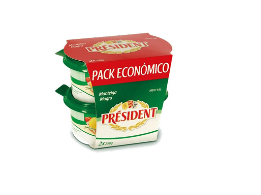MANTEIGA MAGRA PRESIDENT PACK ECONÓMICO 2X250G