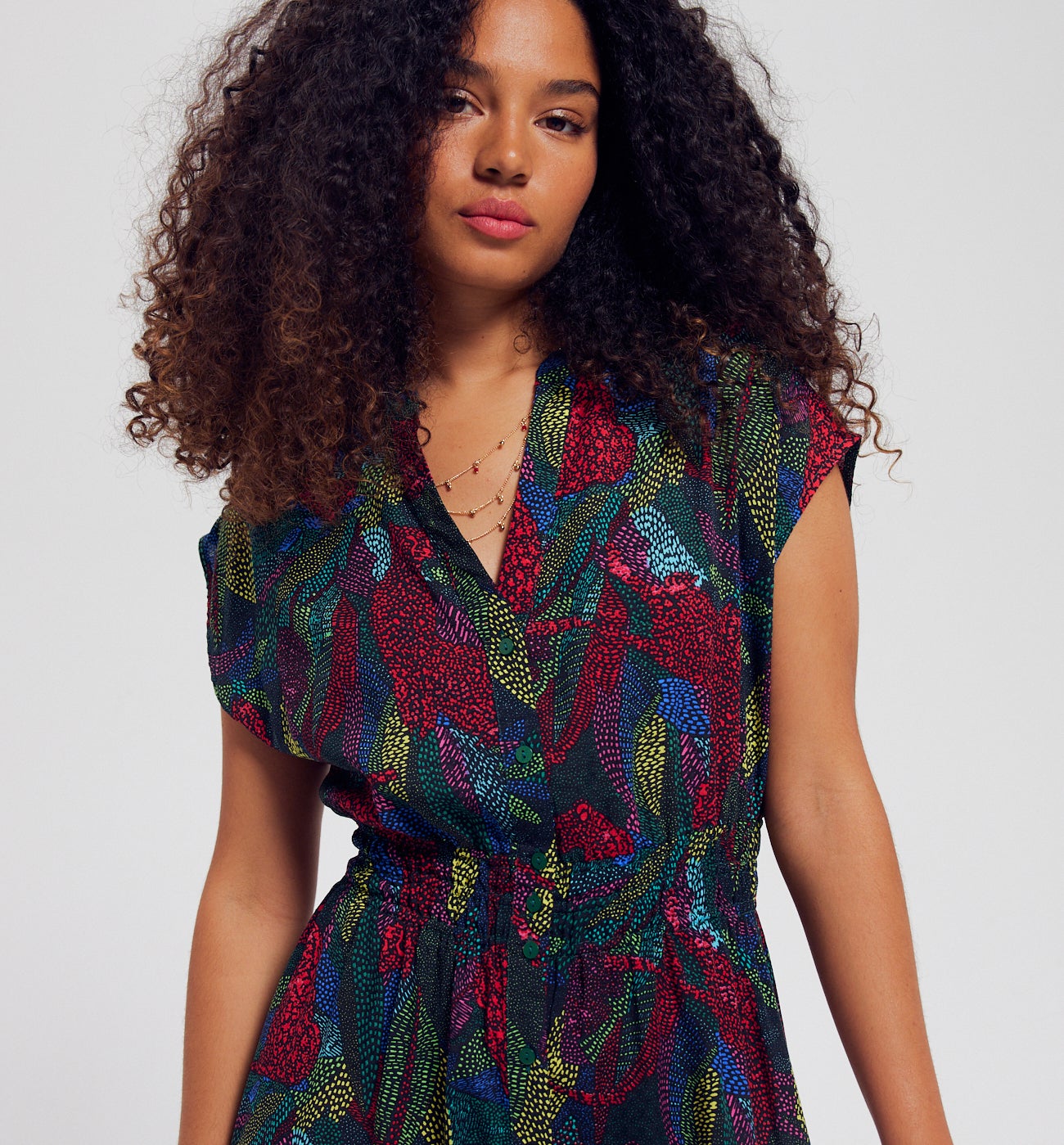 Robe longue imprimée Femme - Imprimé multicolore