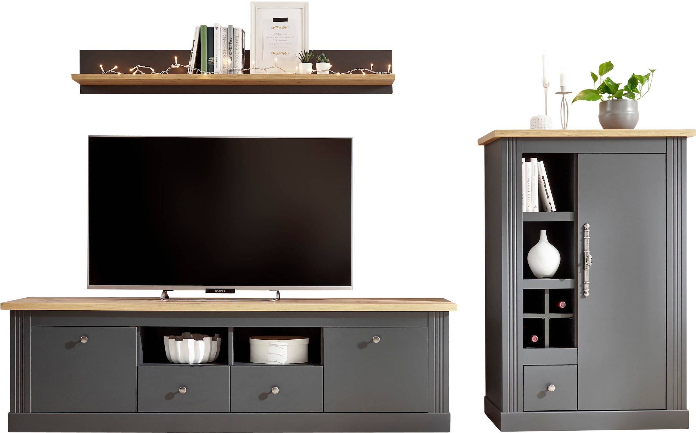 Home affaire Wohnwand »Westminster BESTSELLER!« Set, Lowboard, Kommode, Wandregal, 3 Stk. tlg.