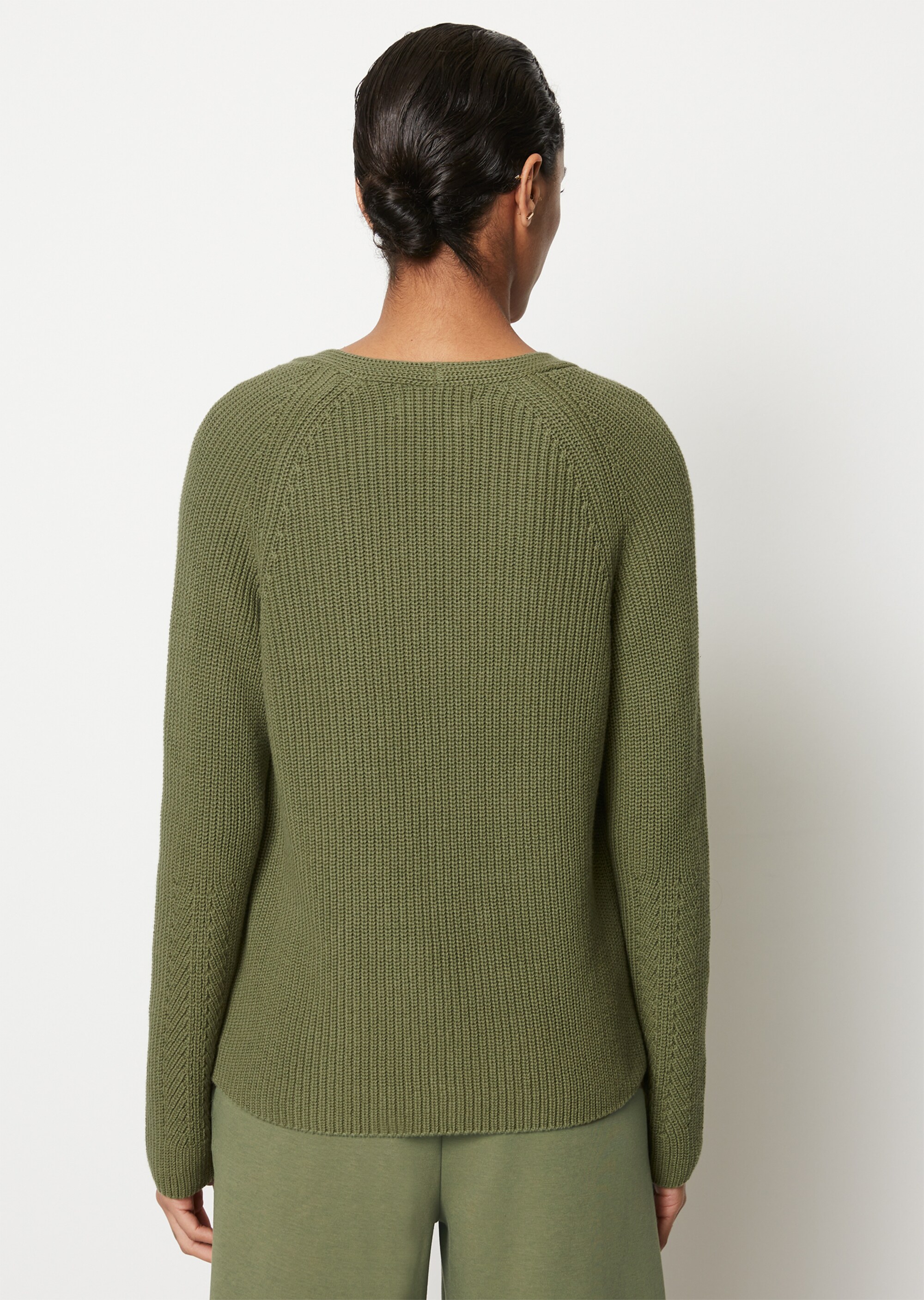 V-Neck-Strickpullover relaxed aus softem Baumwoll-Garn
