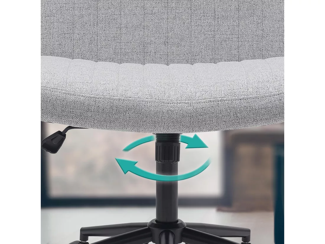 Chaise de bureau - Tissu - Gris clair - Kingman