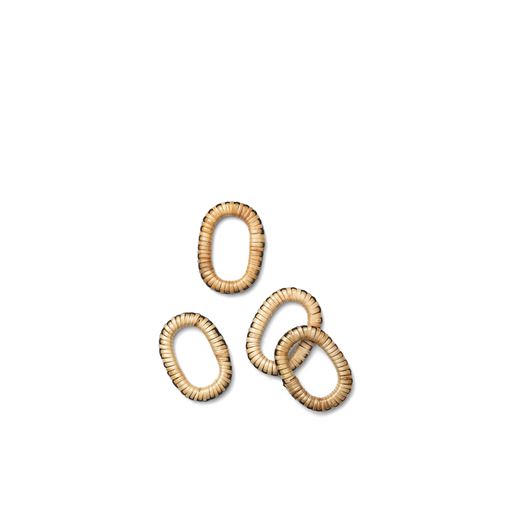 ferm LIVING Weave 4-pak Servietringe, Natural/Black