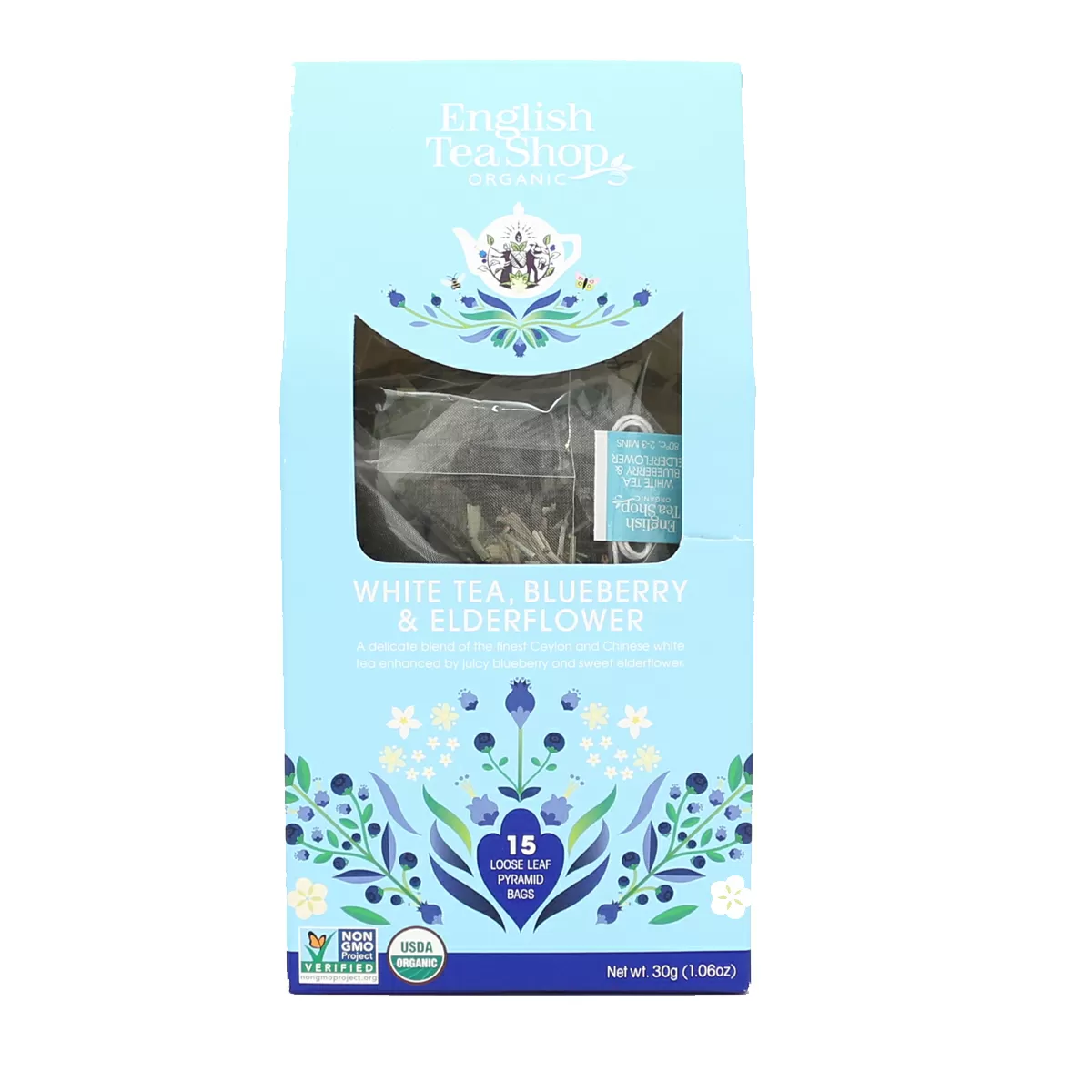 English Tea Shop White Tea, Blueberry & Elderflower Ø - 15 pyram