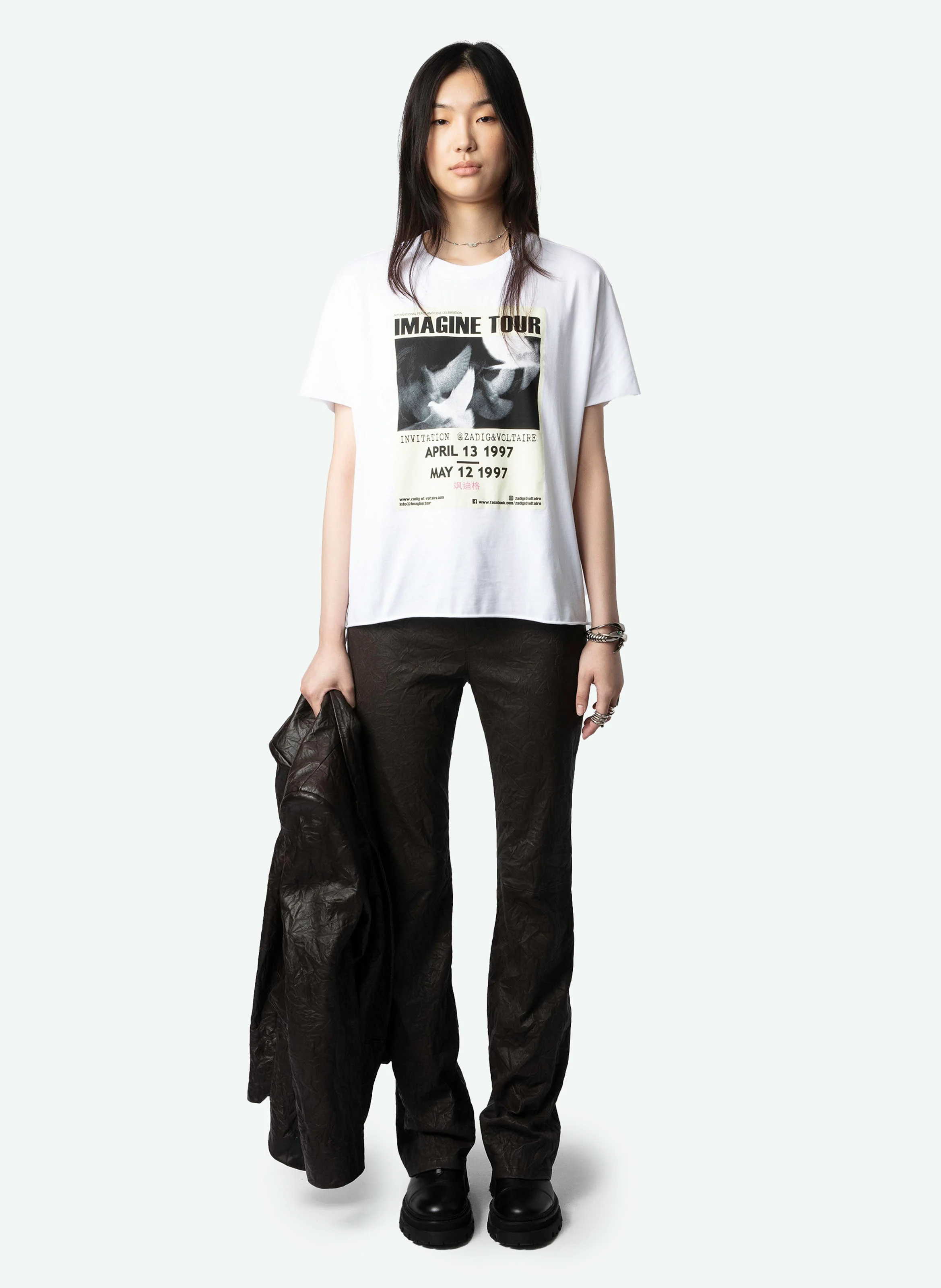 TOMMER - Tee-shirt manches courtes imprimé en coton bio | Blanc