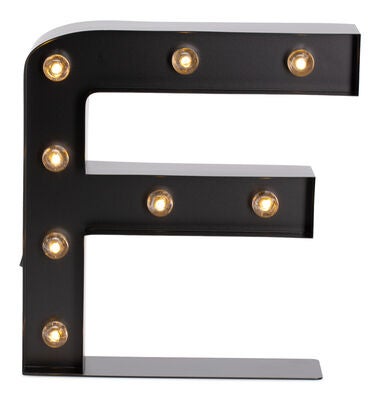 Minitude Bokstavlampe F, Svart