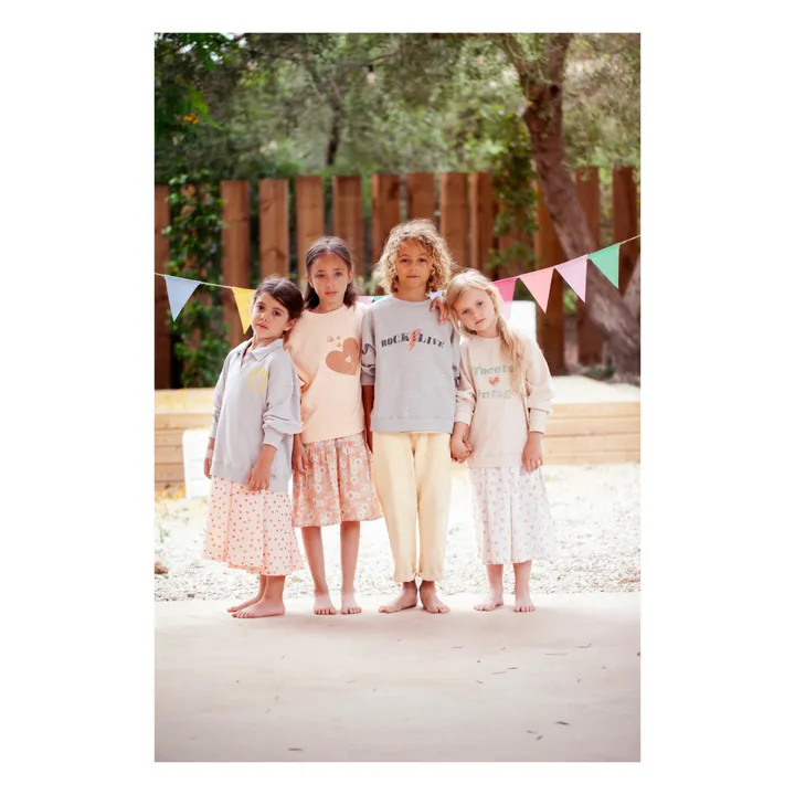 Tocoto Vintage Sweat Rock & Live Coton Bio | Gris chiné