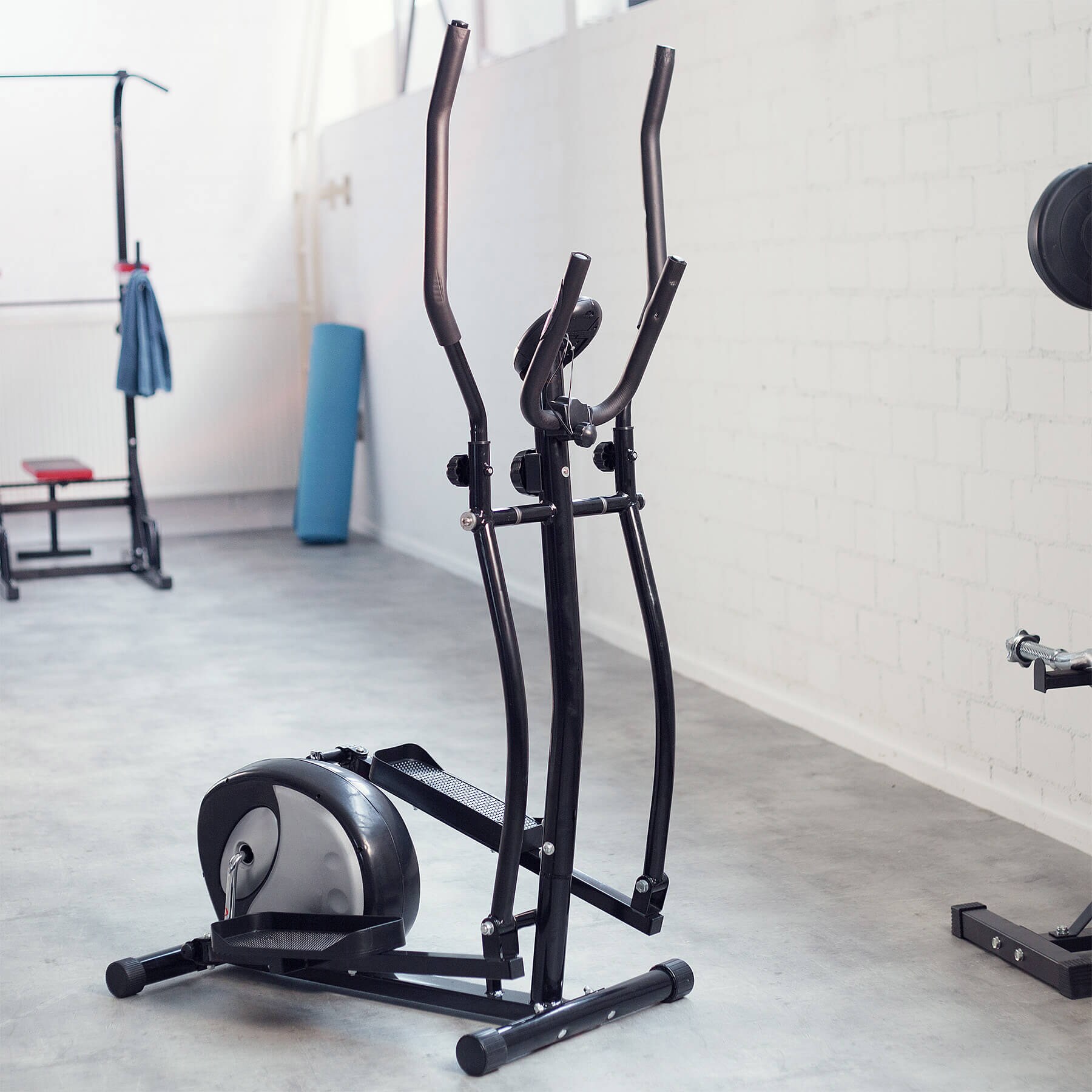 tectake® Crosstrainer, 8 Schwierigkeitsstufen, gepolsterte Griffe, inklusive Trainingscomputer