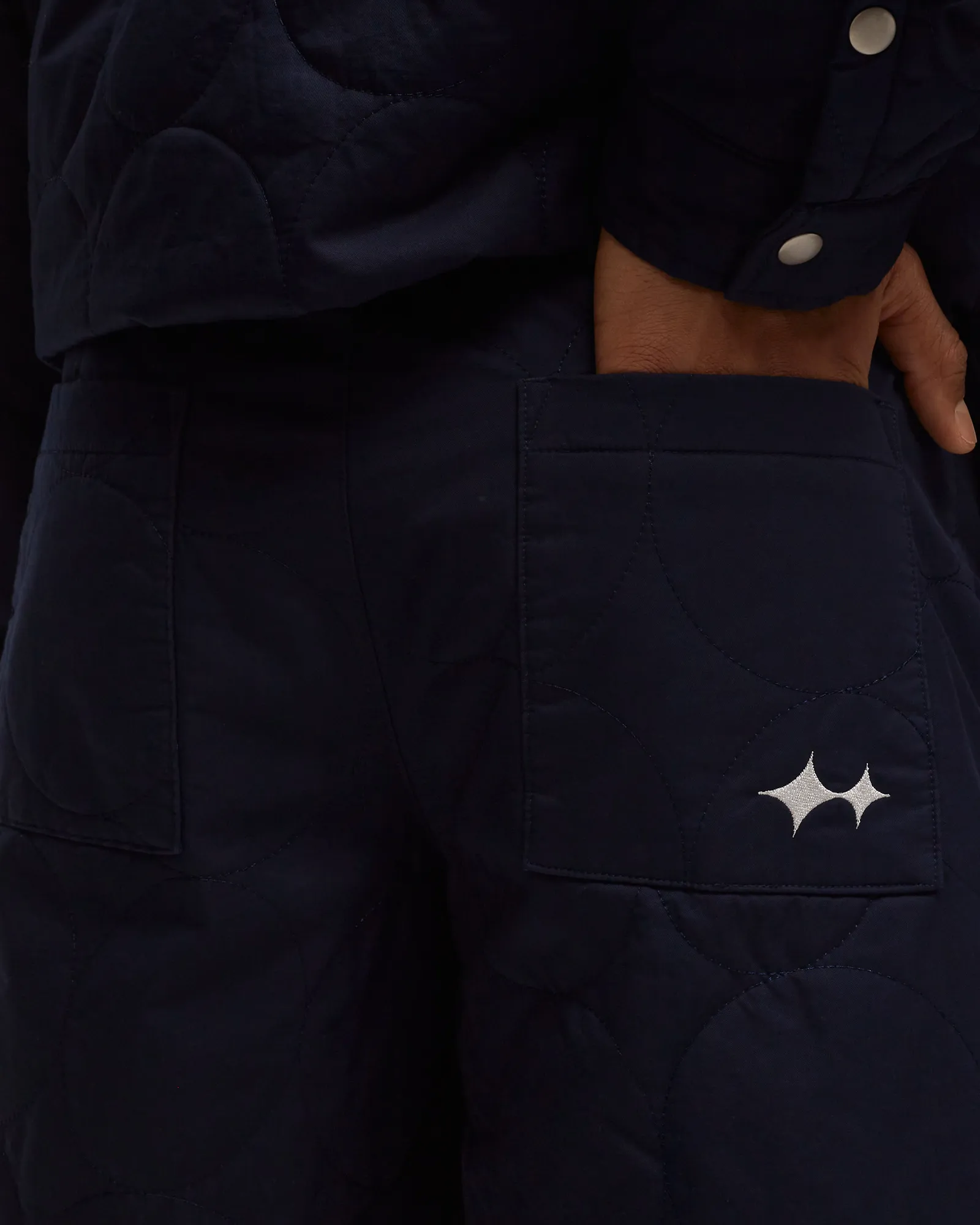 BSTN Brand Logo Pattern Quilted Shorts