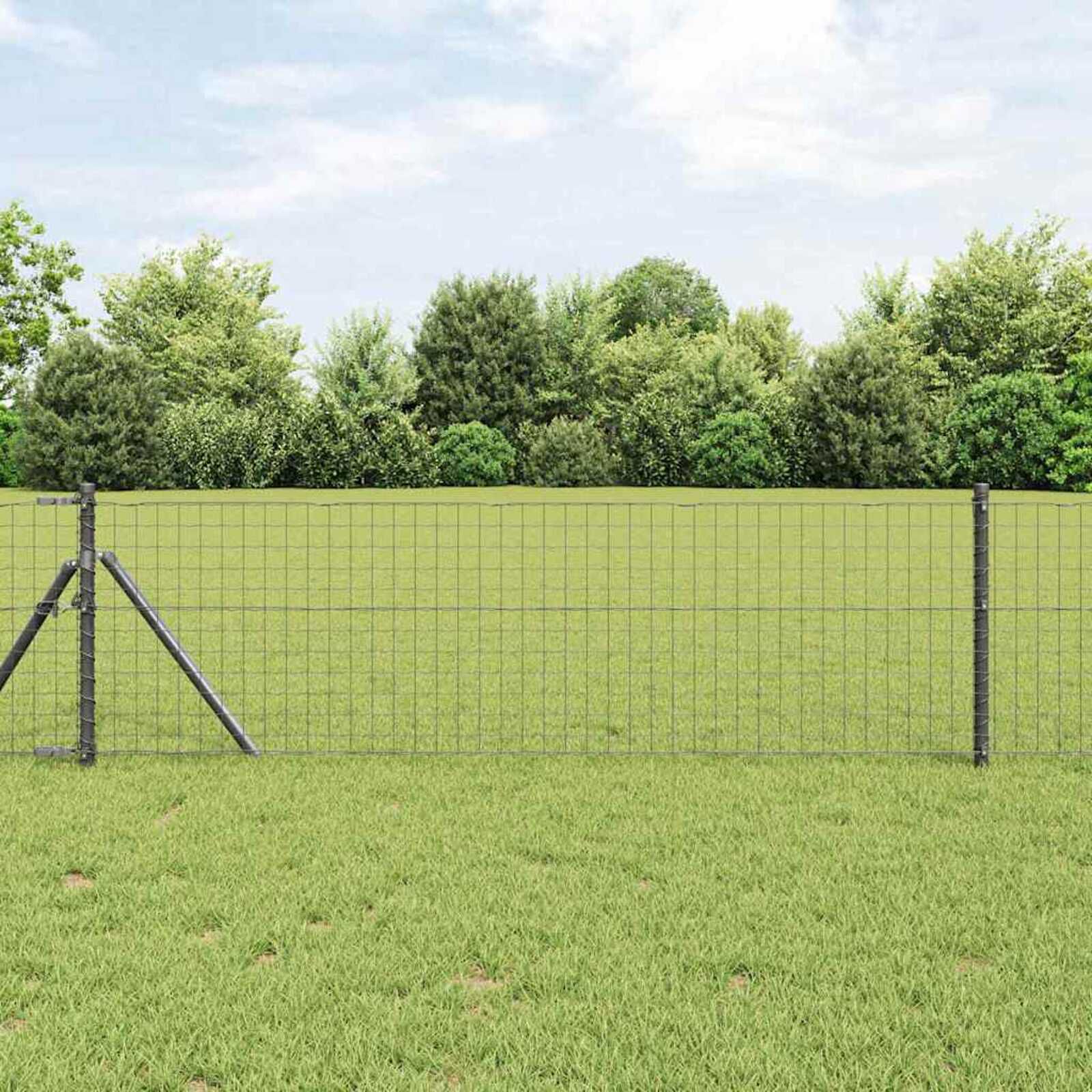 vidaXL Schuttingpalen 2 st. Grijs 50 cm Gepoedercoat Staal