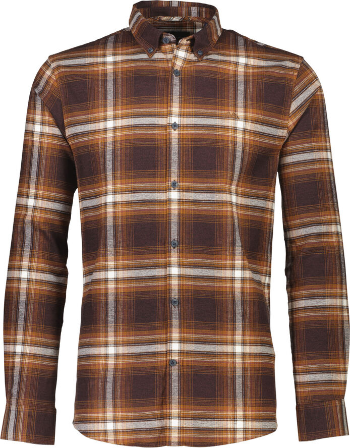 Lindbergh Brushed checked shirt L/S Dk burgundy