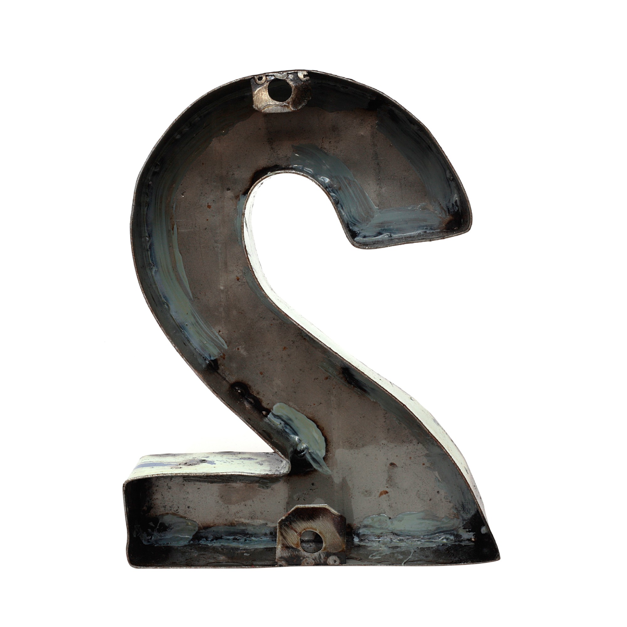 Metallziffer '2', multicolor, T 10 cm, B 19 cm, H 4 cm von fischer's lagerhaus