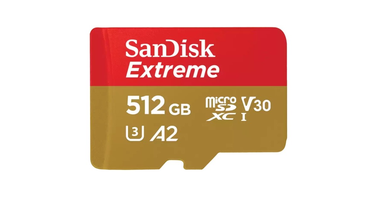 SanDiskExtreme microSDXC 512 GB  geheugenkaart  (UHS-I U3, Class 10, V30, A2, incl. Adapter)