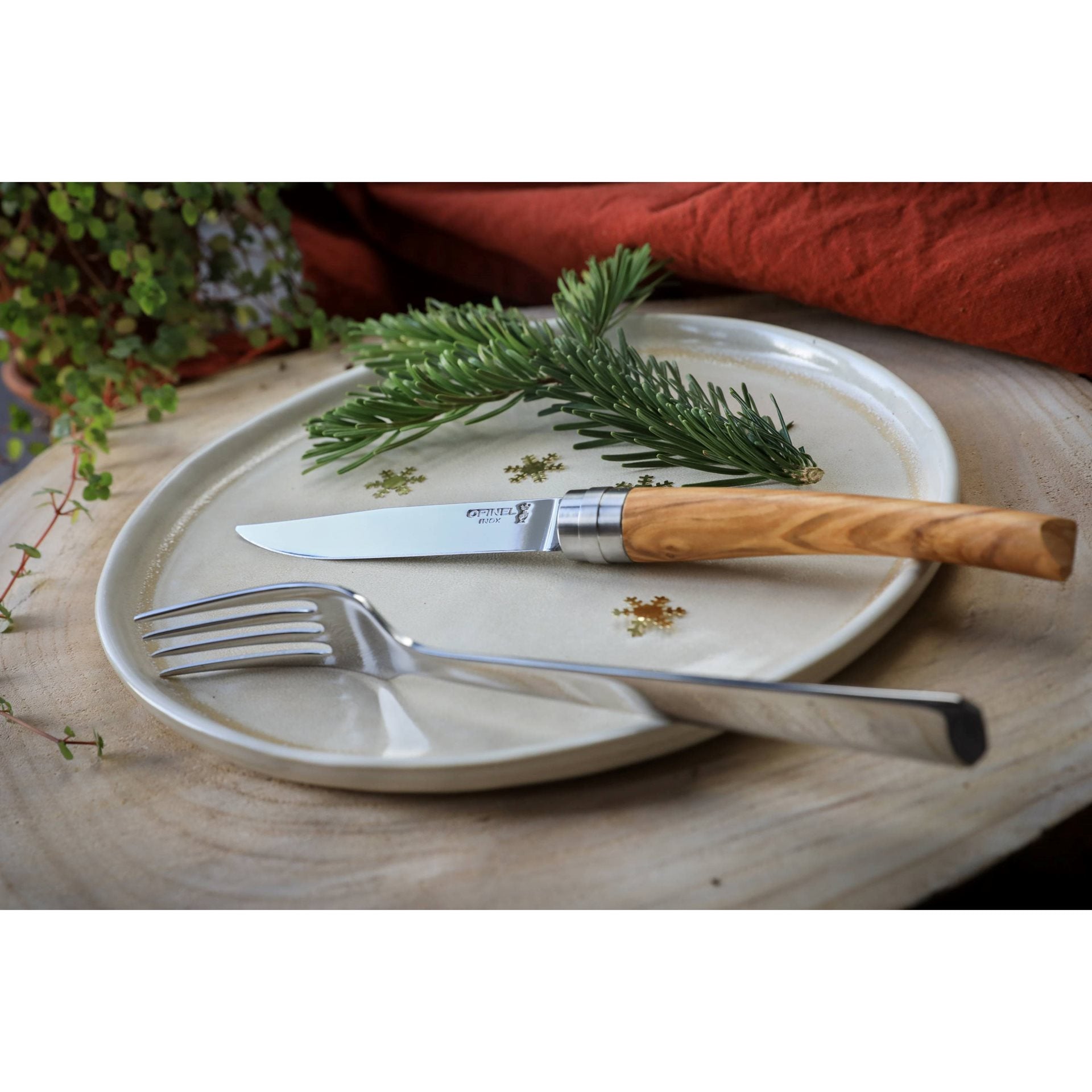 Opinel Table Chic tafelmessenset - 4-delig - essenhout - glad lemmet