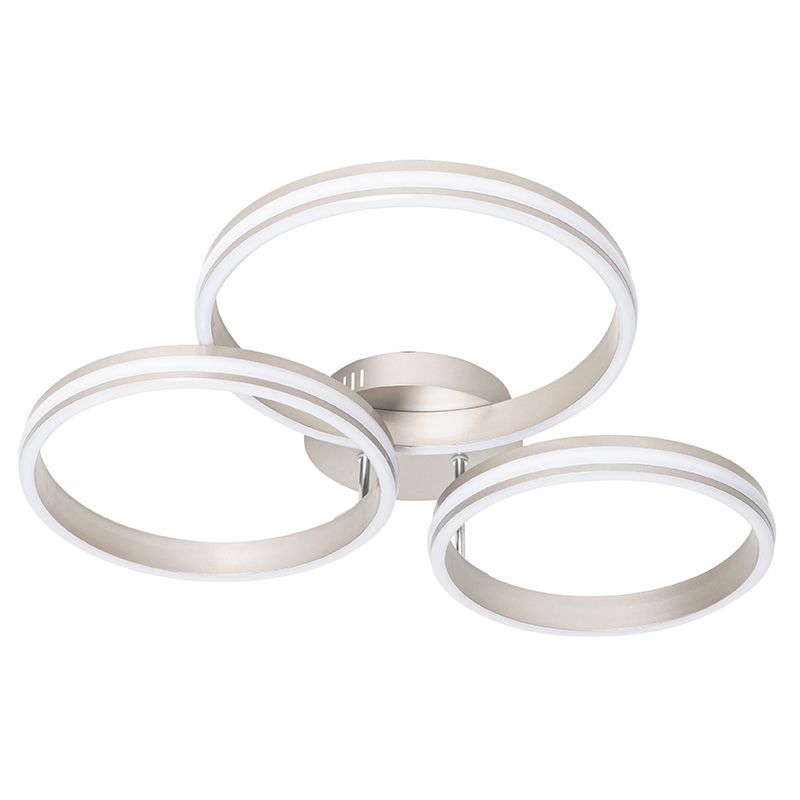 Plafondlamp staal incl. LED 3-staps dimbaar 3-lichts - Navara