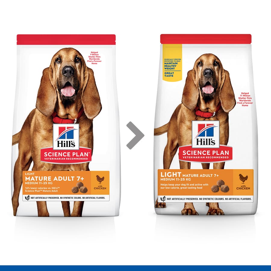 Ração para cães Hill's Science Plan Light Mature Adult 7+ Medium Chicken