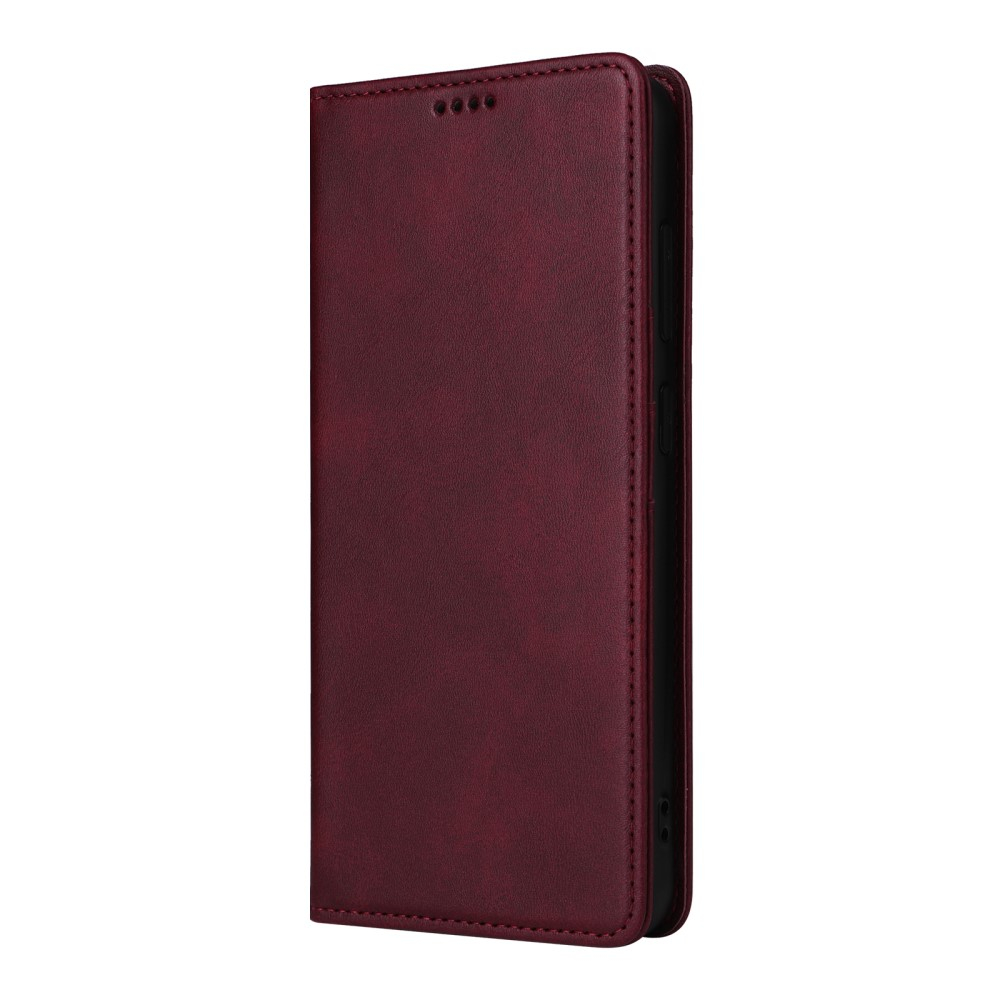 Samsung Galaxy A56 Leder Tasche Flip Wallet Etui mit Kartenfächern (RFID Schutz) - Dunkelrot