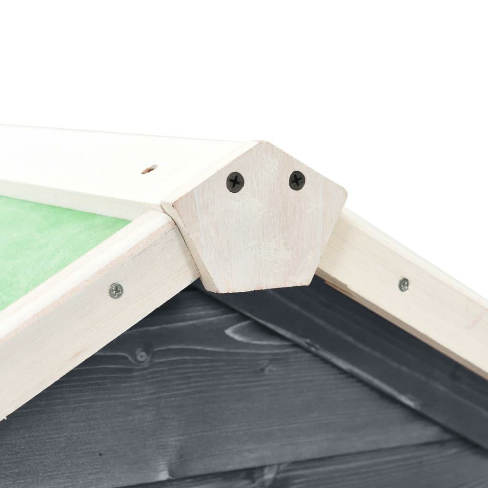 Clapier gris et blanc 140 x 63 x 120 cm bois de sapin massif