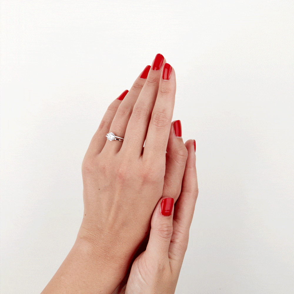Bague Solitaire Poseidon Argent Blanc Oxyde De Zirconium