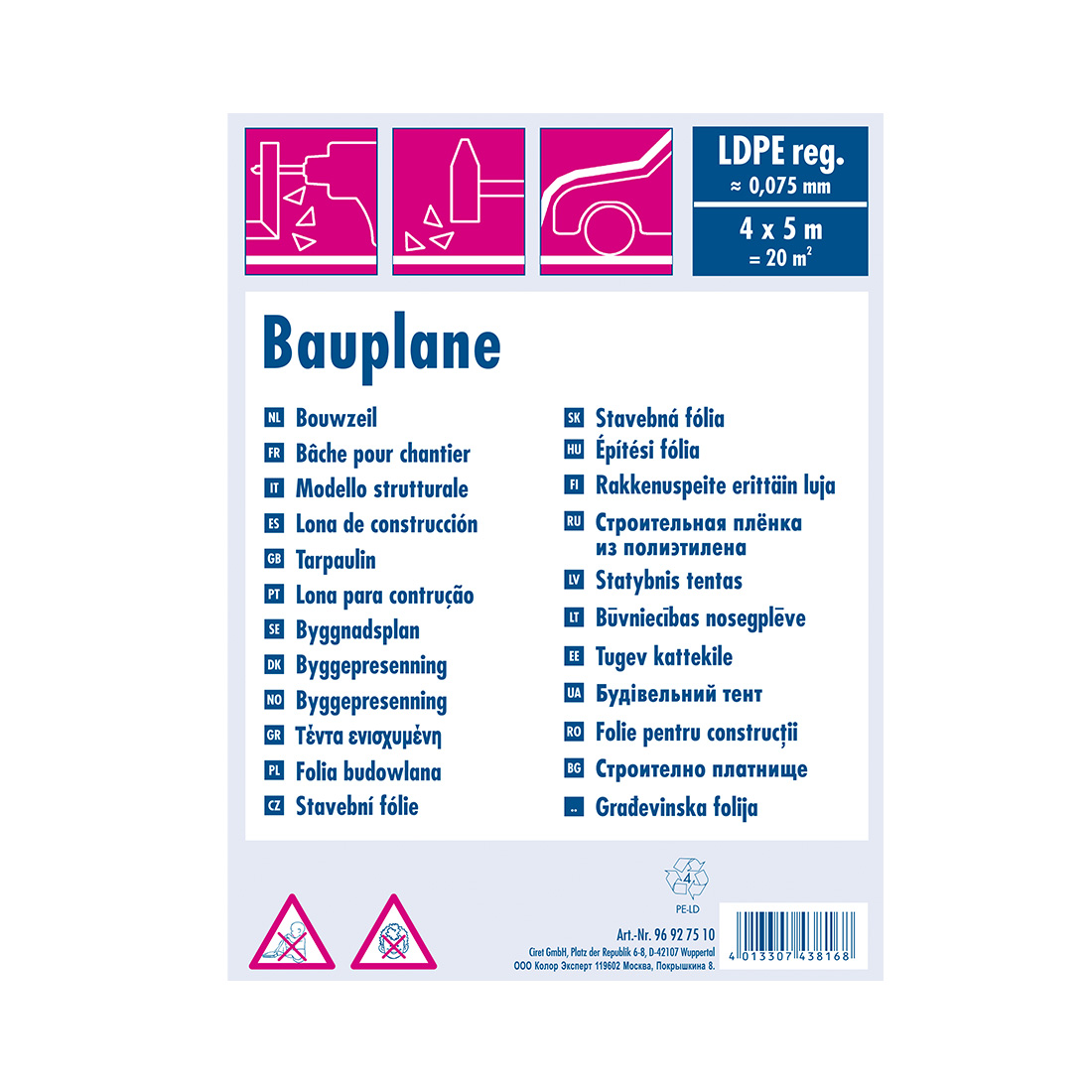 Color Expert Abdeckplane 4x5m (20m2)