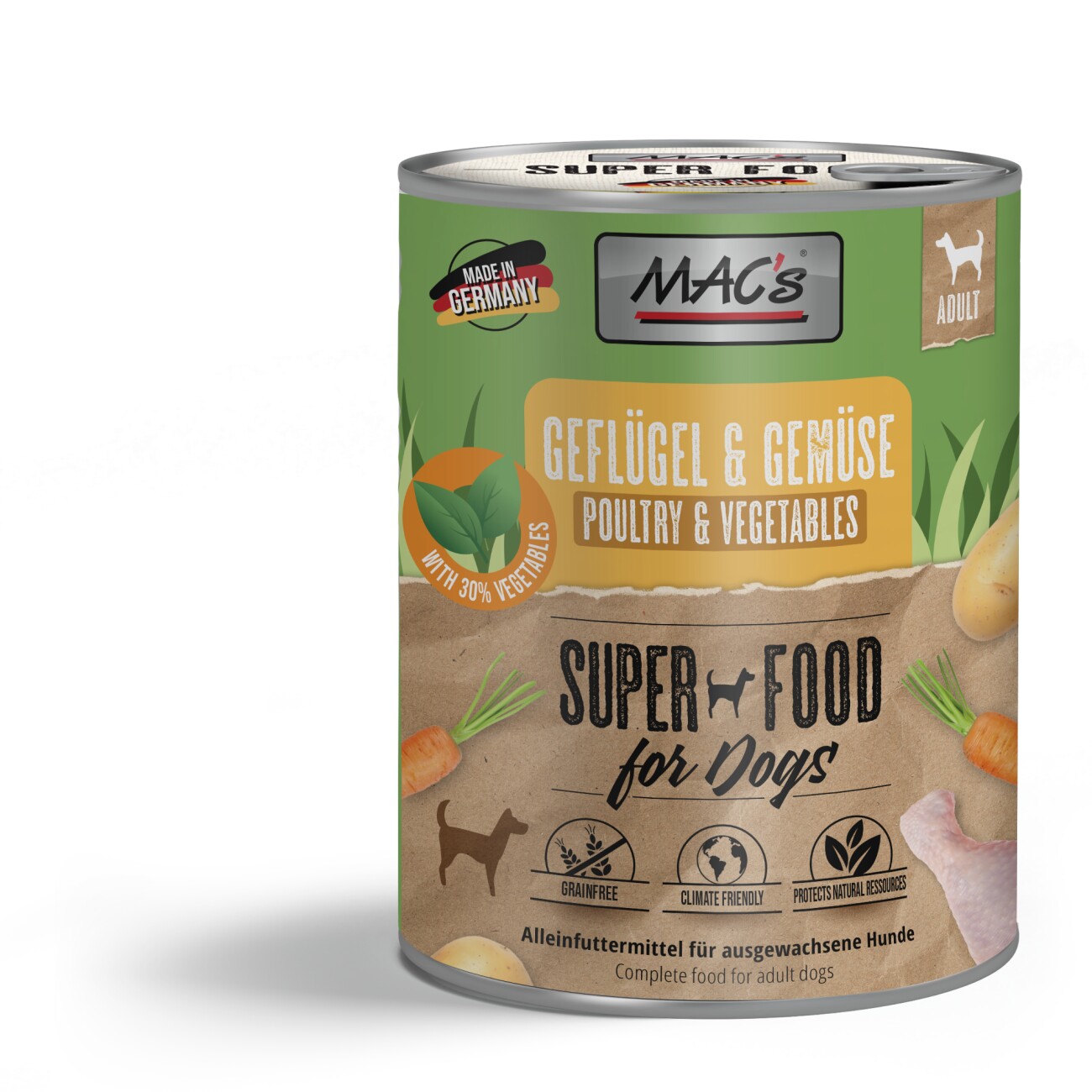 MAC's Nassfutter Hund Adult Geflügel und Gemüse 6x800 g