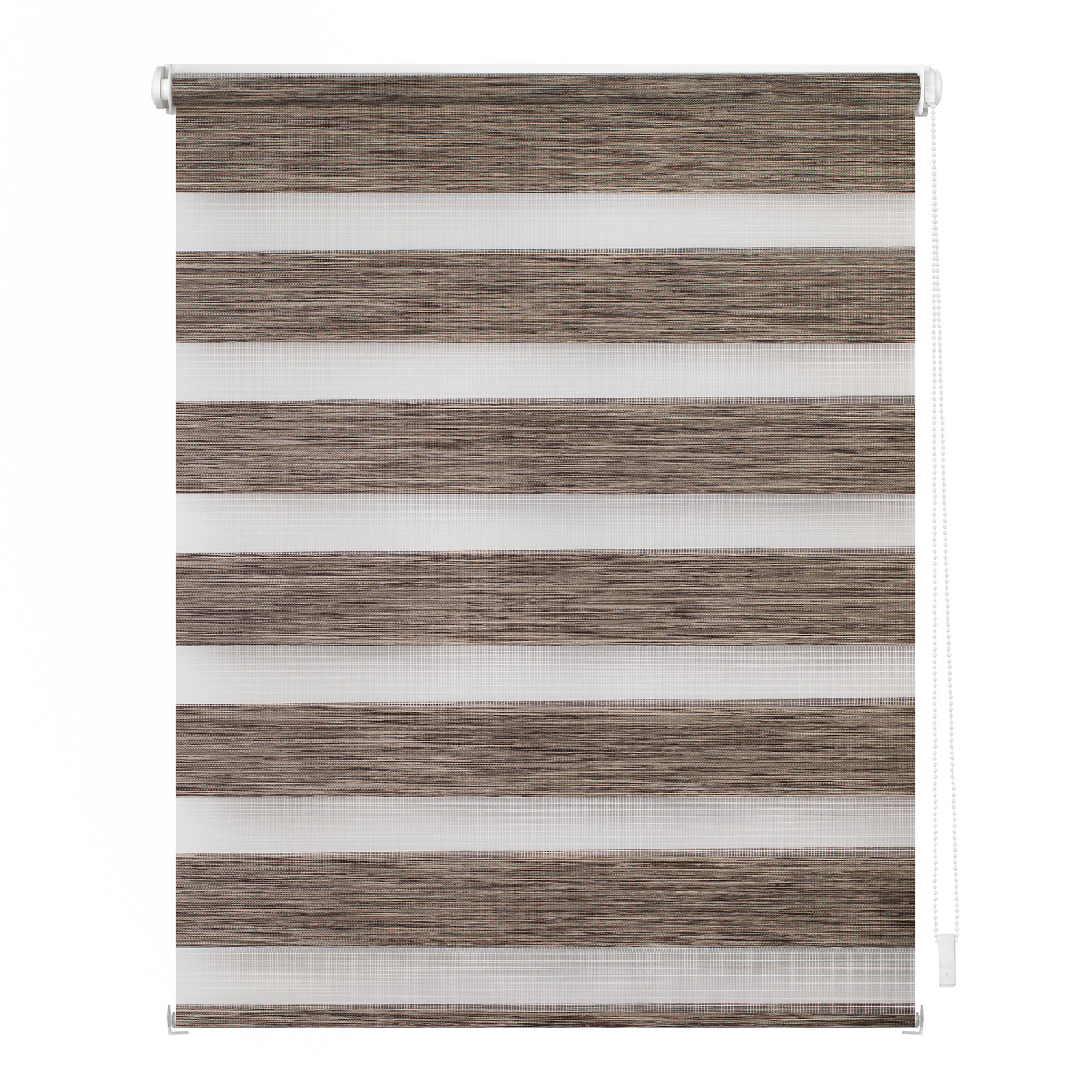 LICHTBLICK Duo Rollo Klemmfix - helbraun - gestreift - 45x150 cm