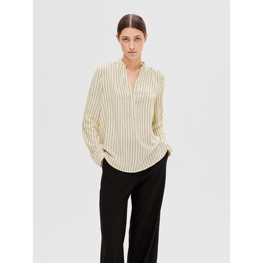Selected Femme Mivi Bluse, Birch Black Stripes, 34