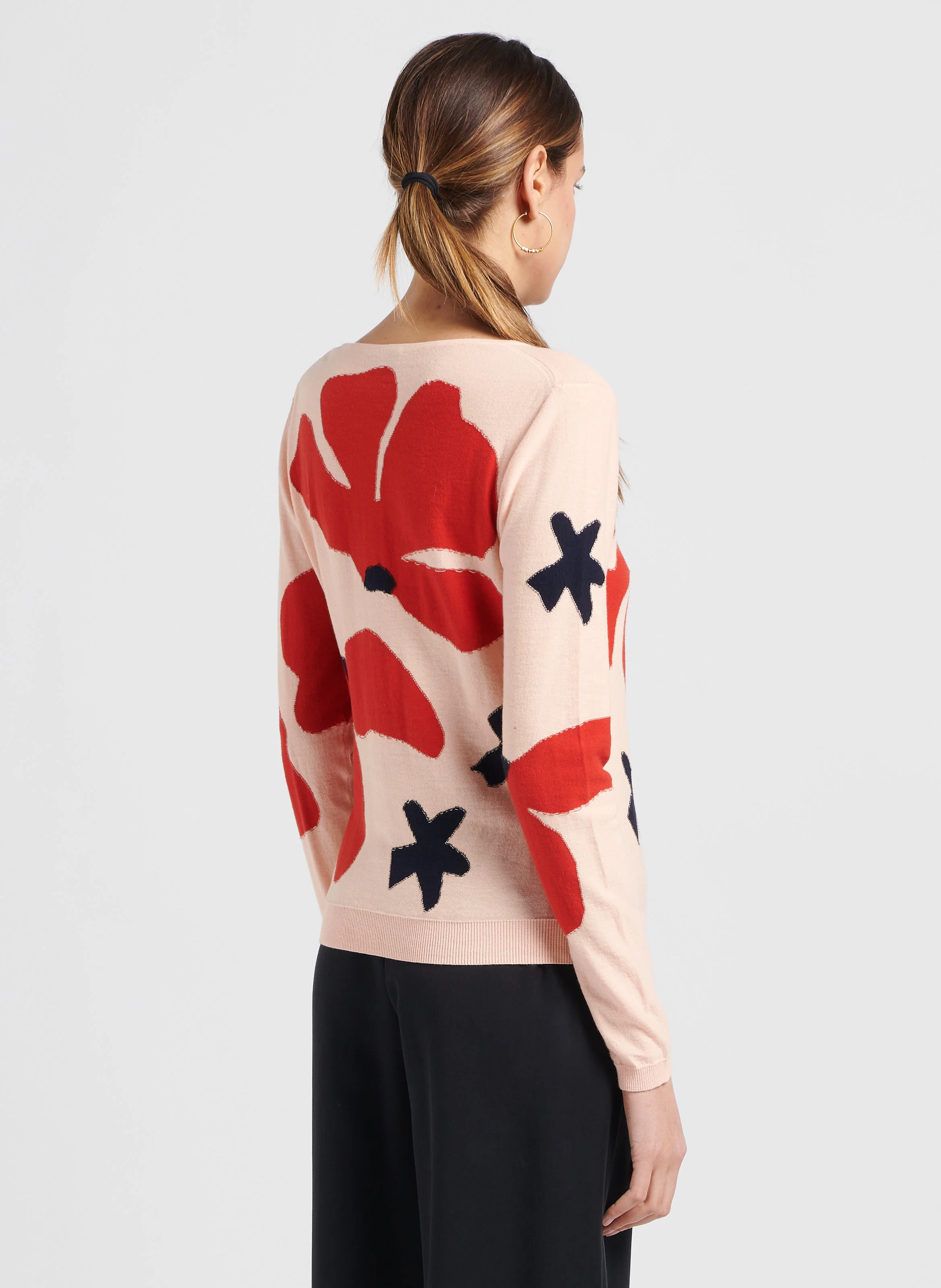 Pull col rond en coton | Jaune