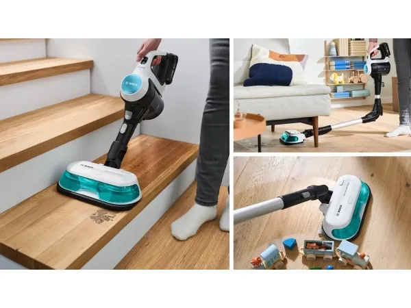 Bosch Unlimited 7 BCS71HYG1 - Støvsuger - pind/håndholdt (2-i-1) - uden pose - ledningsfri - hvid - 1 batteri, inkluderet oplader