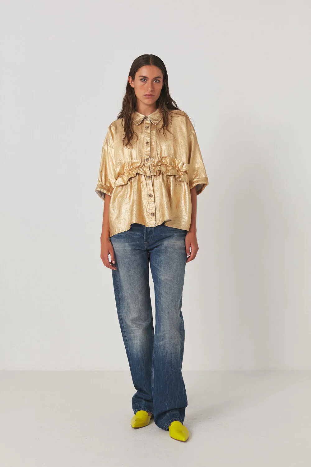 Rabens Saloner  Paige top - Gold