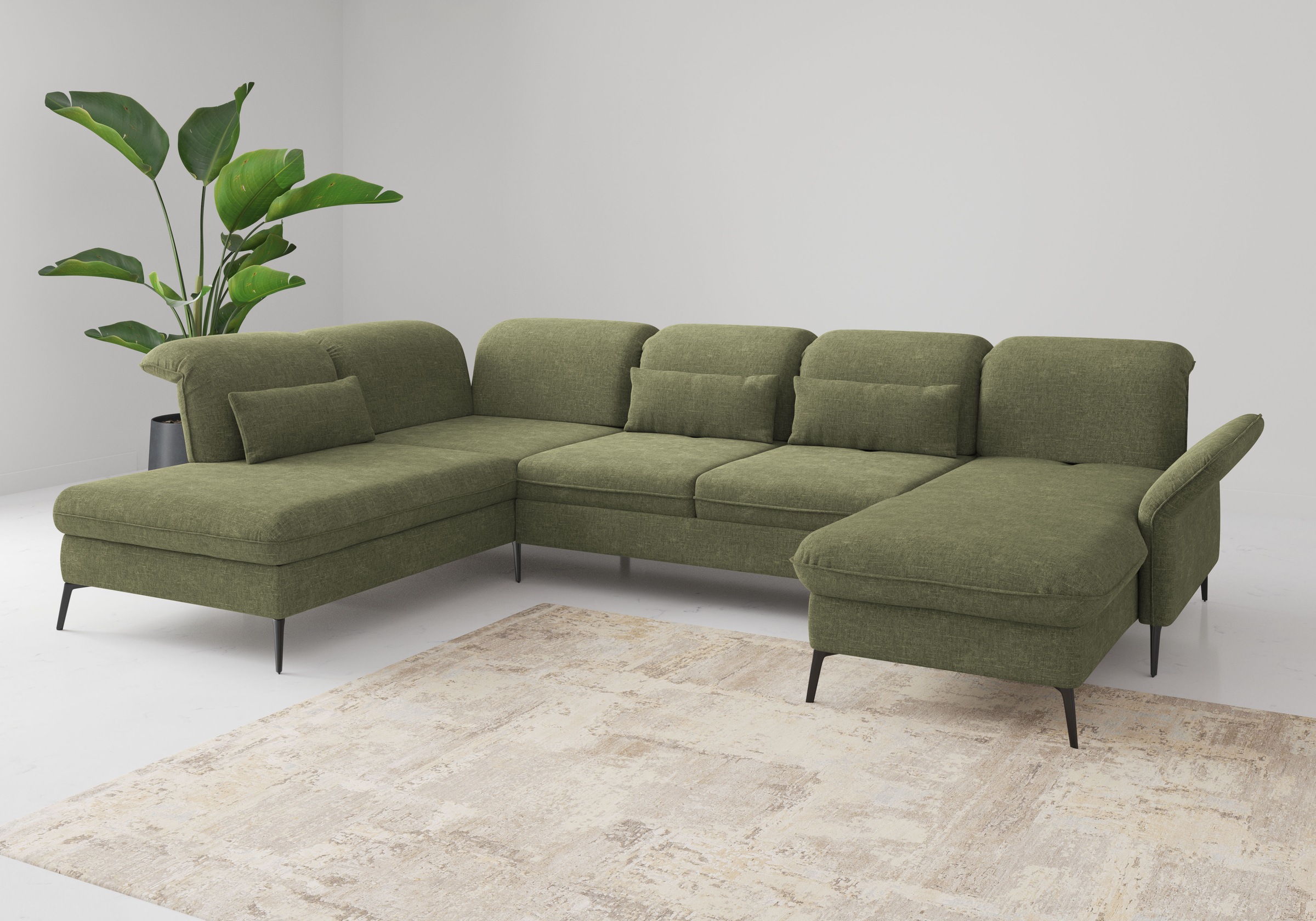 sit&more Wohnlandschaft »Emely, inkl. Sitztiefenverstellung« wahlweise mit Bettfunktion,Bettkasten,Kopf- & Armteilverstellung