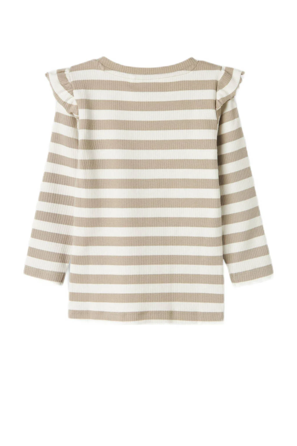 NAME IT longsleeve lichtbruin rib gebreid