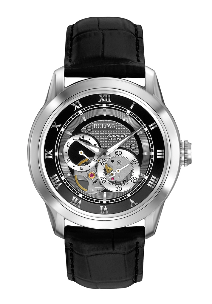 Bulova Herrenuhr Automatik Anthrazit 96A135
