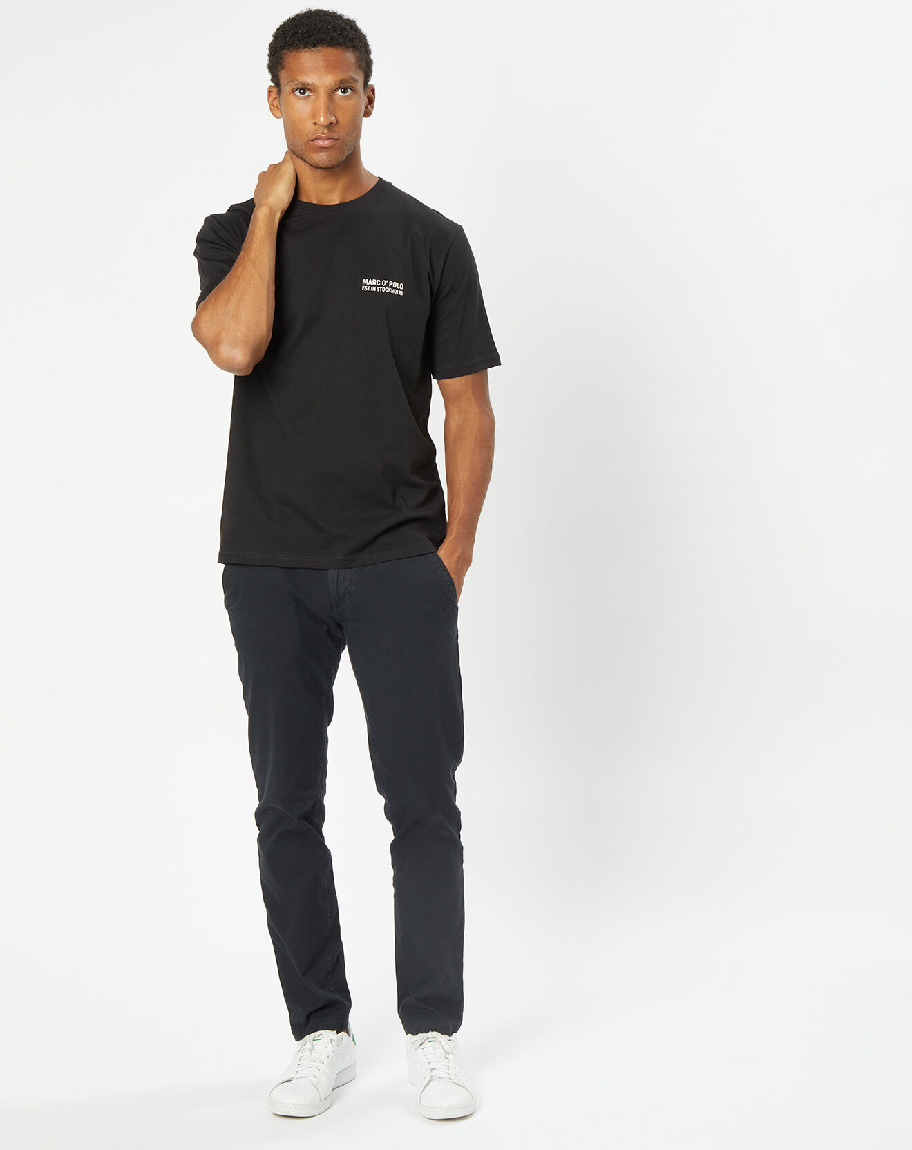Marc O'Polo T-Shirt col rond logo poitrine noir