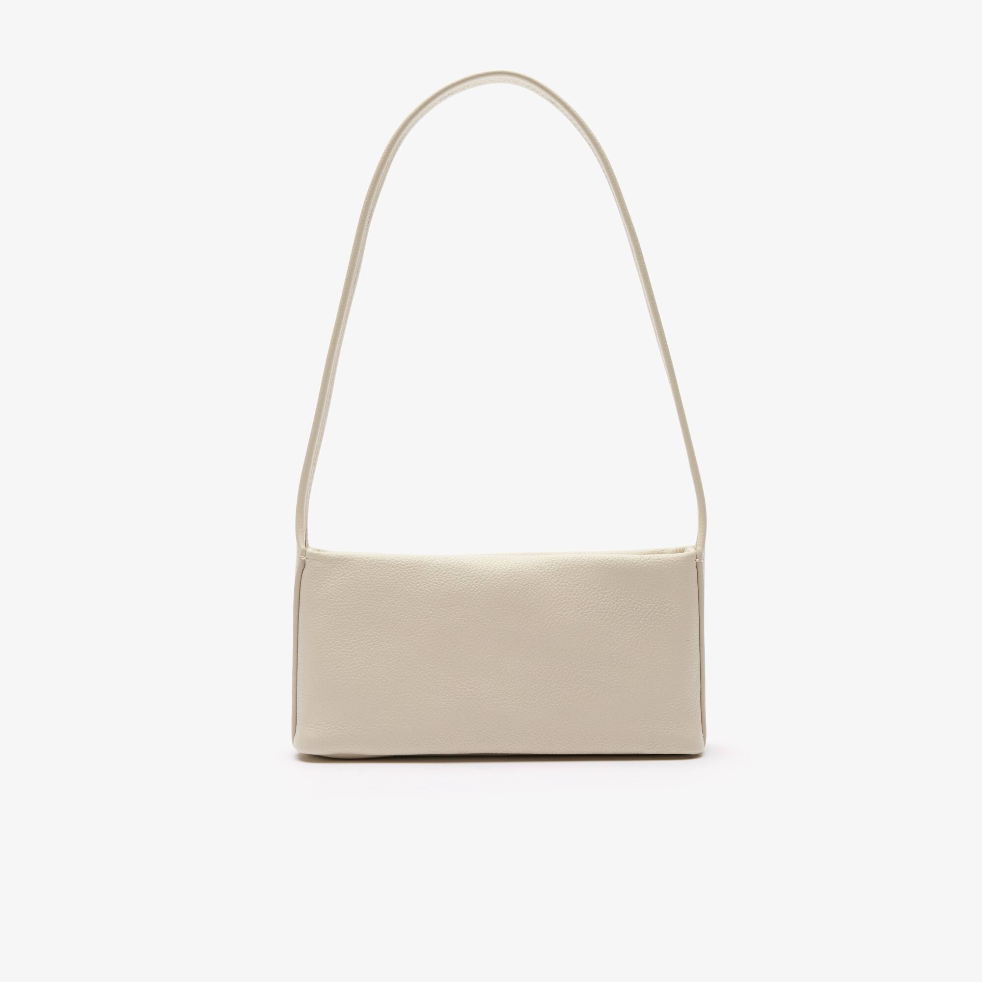 Kleine Hobo-Tasche aus genarbtem Leder City Court Crossbody Taschen - Weiss - Lacoste - Damen