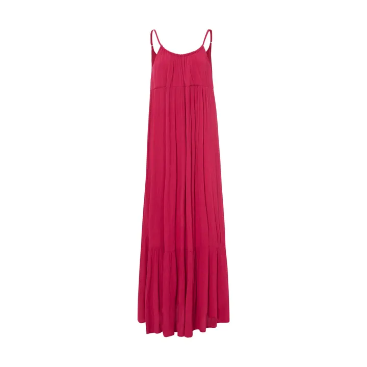Alma Deia Robe Longue Dos Nu en Viscose | Rose fuschia