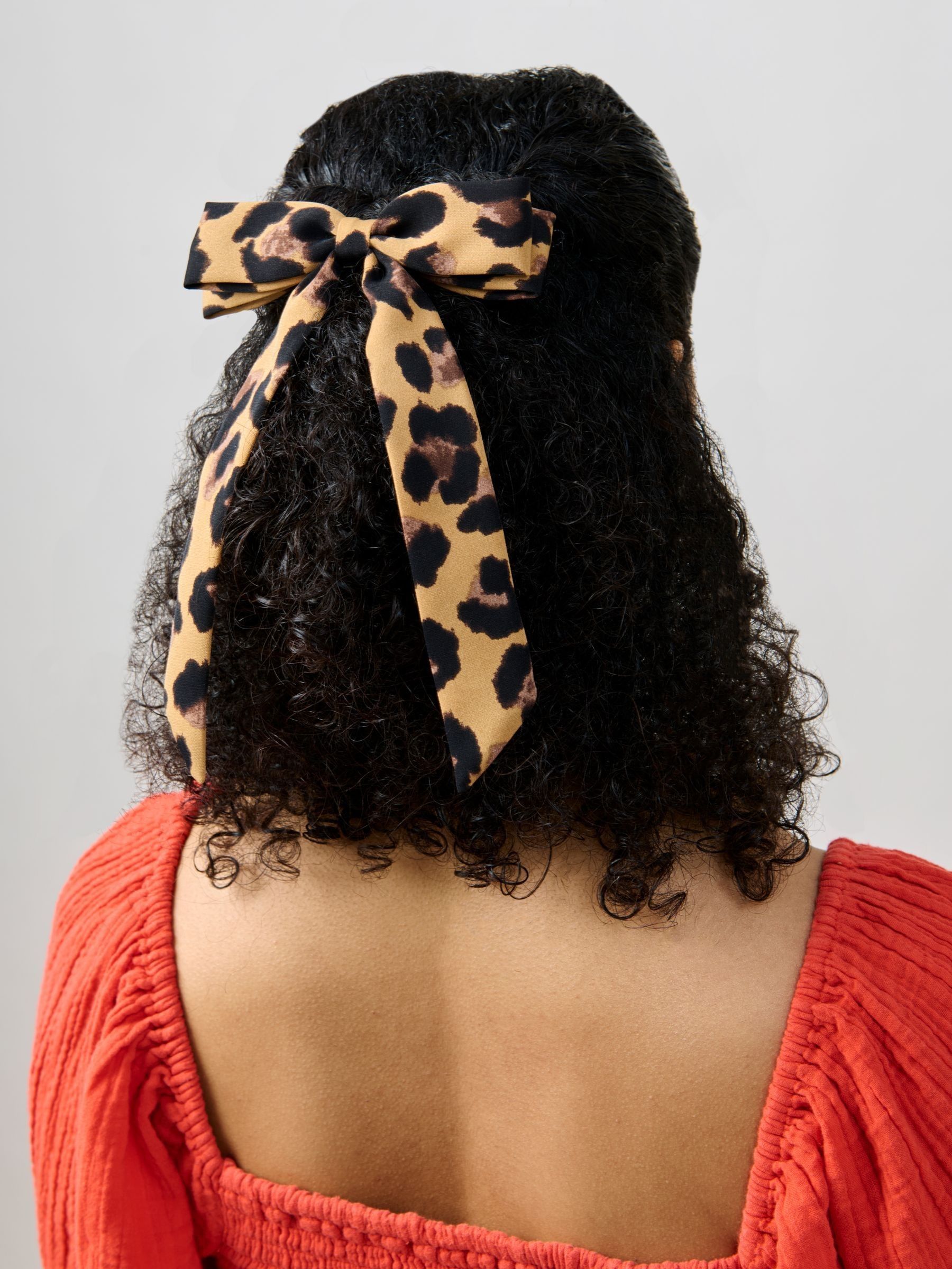 Aela Leopard Print Skinny Hair Bow