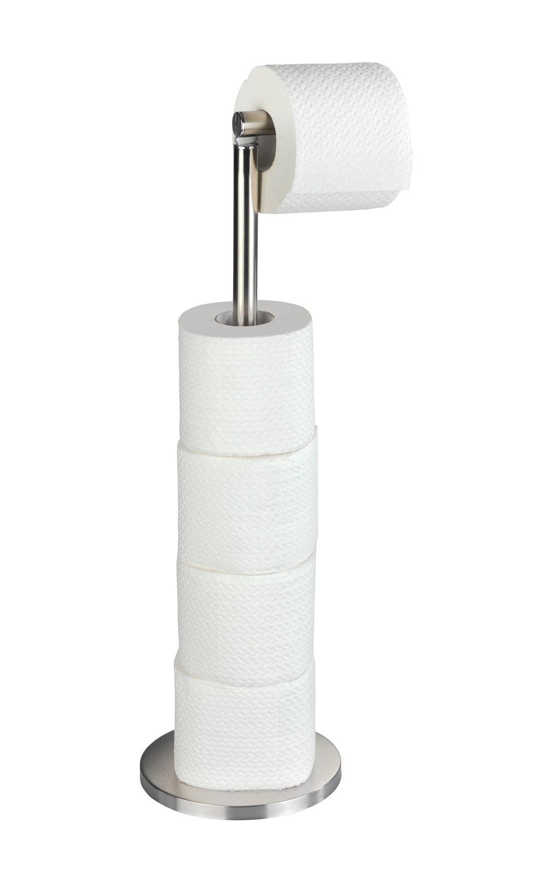 Wenko staande toiletrolhouder 2-in-1 RVS mat